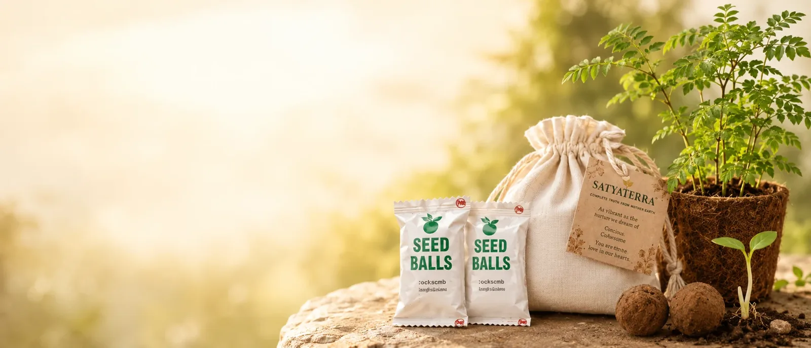 Seed balls at sunrise